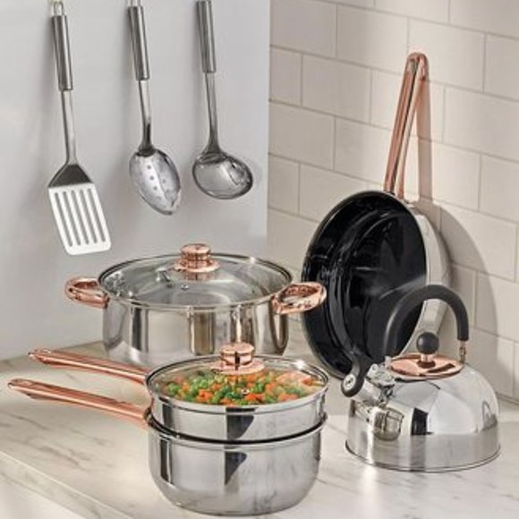 11 Piece stainless steel cookware set with tri-ply base - Picture 1 of 1